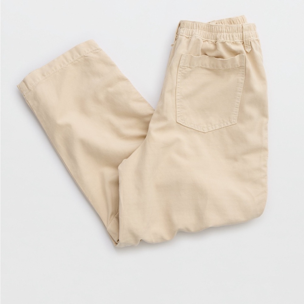 Aerie Barrel Leg Pants Chinos Size Small Cake Batter Cream - Picture 4 of 12